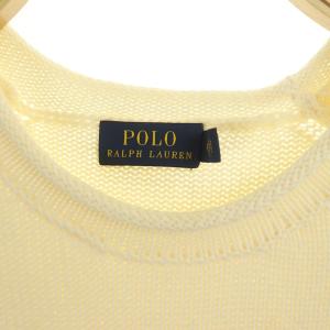 POLO RALPH LAUREN ニット セーター 長袖 ポニー刺繍 カットオフ アイボリー