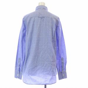 PRADA ボタンダウンシャツ 長袖 チェック柄 40 M 青 ブルー