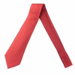 HERMES ネクタイ レギュラータイ 絹 シルク 総柄 H柄 赤 レッド
