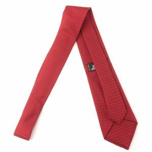 HERMES ネクタイ レギュラータイ 絹 シルク 総柄 H柄 赤 レッド