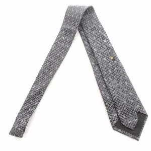 FENDI ネクタイ レギュラータイ 絹 シルク ズッカ柄 紺 ネイビー