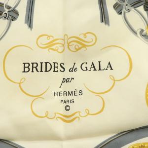 HERMES スカーフ カレ90 BRIDES de GALA「式典用馬勒」黒 ブラック ベージュ