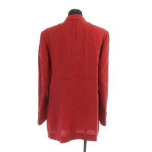 Aquascutum スーツ セットアップ上下 テーラードジャケット ダブル タイトスカート ロング リネン ヴィンテージ 11 赤 レッド