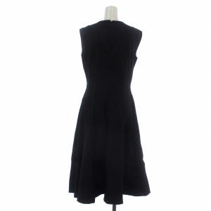 Theory 19SS ワンピース リネン ノースリーブ プリーツ ひざ丈 0 S 黒 ブラック