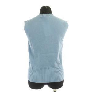 CIVIDINI FAVELLA ニット カットソー ノースリーブ ベスト クルーネック カシミア混 42 青 ブルー