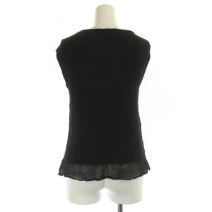 CIVIDINI GABBO ニット カットソー ノースリーブ ベスト カットオフ リネン混 イタリア製 44 黒 ブラック