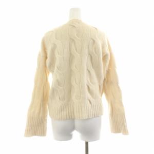 POLO RALPH LAUREN ケーブルニット セーター ウール カシミヤ混 長袖 クルーネック ポニー 刺繍 XS アイボリー