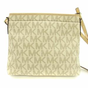 MICHAEL KORS ショルダーバッグ MK 総柄 ロゴプレート ベージュ