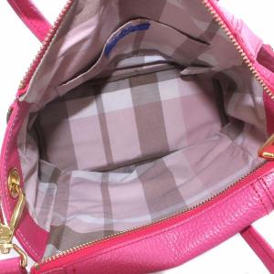 BLUE LABEL CRESTBRIDGE ハンドバッグ ショルダーバッグ 2WAY レザー 裏地チェック ロゴ ピンク