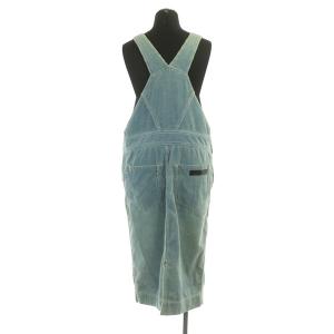 Drawer サロペット ジャンパースカート コーデュロイ ロング USED加工 38 青 ブルー