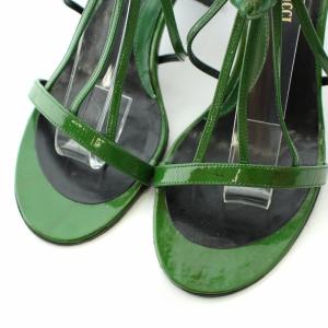 Emilio Pucci パンプス ストラップ エナメル 35.5 22.5cm 緑 グリーン