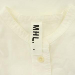 MHL. ヘビーコットン ブラウス シャツ 長袖 バンドカラー 1 白 ホワイト