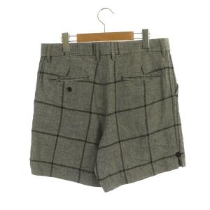 SUNSEA ショートパンツ チェック リネンシルク混 2 グレー