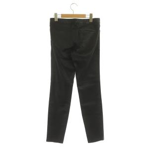Theory レザーパンツ 革パン ラムレザー 羊革 スキニー ストレッチ 2 黒 ブラック