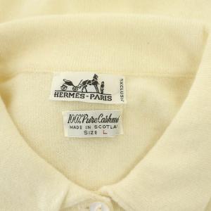 HERMES ヴィンテージ カーディガン ピュアカシミヤ L アイボリー