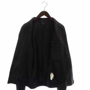 DIESEL レザージャケット ライダース シングル 羊革 ノーカラー ジップアップ ロゴ S 黒 ブラック