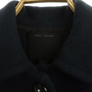 MARC JACOBS ロングコート ウール ジップアップ ポケット USA製 0 紺 ネイビー