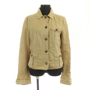 PRADA SPORT セットアップ上下 ジャケット ミリタリー プリーツスカート 膝丈 ラップ フリンジ リネン混 40 ベージュ