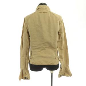 PRADA SPORT セットアップ上下 ジャケット ミリタリー プリーツスカート 膝丈 ラップ フリンジ リネン混 40 ベージュ