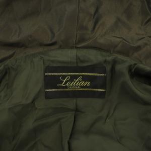 Leilian ダウンコート ロング ダブル ビッグカラー 11 カーキ