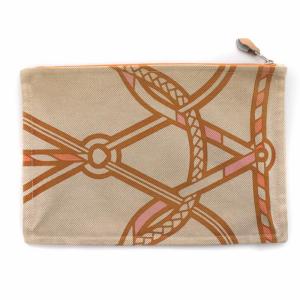 HERMES トレサージュ マラン GM フラットポーチ ロープ柄 ブラウン