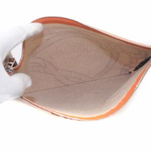 HERMES トレサージュ マラン GM フラットポーチ ロープ柄 ブラウン