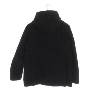 DANTON コート ウールモッサ フード レザーボタン 38 紺 ネイビー