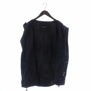 GIORGIO ARMANI ジャケット パーカー アウター ナイロン ハイネック フード ジップアップ 50 XL 紺 ネイビー