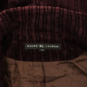 RALPH LAUREN コーデュロイコート ロング 太畝 ジップアップ スタンドカラー 9 ボルドー