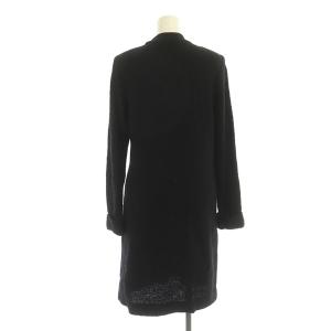 YVES SAINT LAURENT ニットワンピース ミニ 長袖 パイル地 アンゴラ混 ストレッチ ヴィンテージ M 黒 ブラック