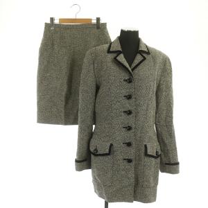 ヴィンテージ セットアップ スーツ ツイード ジャケット スカート 11 ブラック