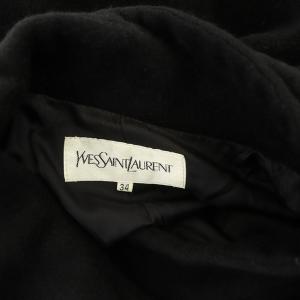 YVES SAINT LAURENT コート ロング ウール オーバーサイズ ヴィンテージ 34 ブラック