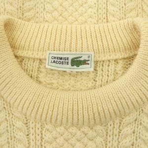 LACOSTE CHEMISE ニット セーター 長袖 ロゴ オールド ヴィンテージ 5 アイボリー