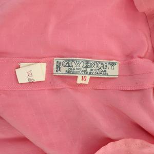 GIVENCHY ブラウス シャツ 長袖 ドット柄 リボン シルク ヴィンテージ 10 ピンク