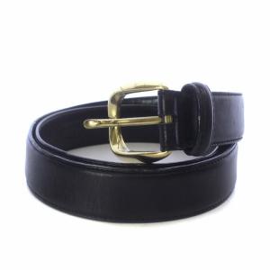 VARA ヴァラ ベルト レザー ゴールド金具 ロゴ 80 黒 ブラック 5122