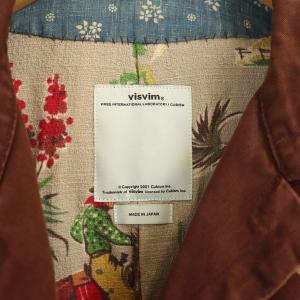 visvim 14AW ステンカラーコート 裏地カウボーイ柄 1 ボルドー