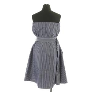 ADEAM × 大坂なおみ Naomi Osaka ワンピース ミニ ストライプ ベアトップ ジップアップ 近年モデル ベルト付 M 紺