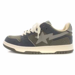 A BATHING APE 2022年 Sk8 Sta Army Green Dark Blue ベイプ スニーカー スエード US7 25cm カーキ