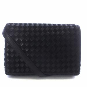 BALLY ショルダーバッグ レザー スエード 編み込み フリンジ マグネット ロゴ 黒 ブラック