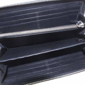 COACH 長財布 PVC ラウンドジップ シグネチャー柄 ロゴ 黒 ブラック グレー