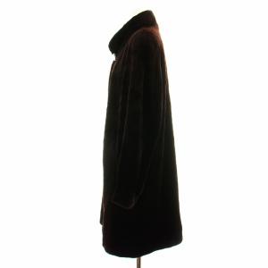SAGA MINK Superb Quality Ranched Mink 毛皮コート ファーコート ランチミンク ロング スタンドカラー ダークブラウン