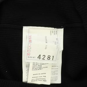 sacai リブニット ノースリーブ ポンチョ ドッキング タートルネック 1 黒 ブラック 19-0428