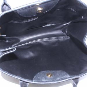 Longchamp トートバッグ ハンドバッグ レザー ロゴ マグネット 黒 ブラック
