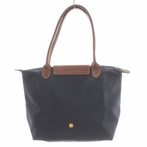 Longchamp ルプリアージュ トートバッグ ハンドバッグ ナイロン レザー 紺 ネイビー 茶 ブラウン