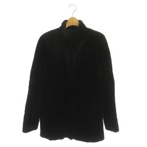 SAGA MINK ROYAL ミンクファーコート ハーフ丈 シェアード 毛皮 リバーシブル シルク L 黒 ブラック