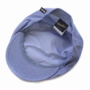 Borsalino イタリア製 帽子 ハンチング リネン US7.5 60 青 ブルー 白 ホワイト