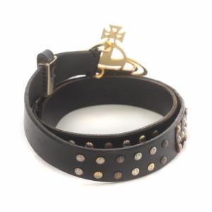 Vivienne Westwood オーブバックルスタッズベルト レザーベルト ブラック