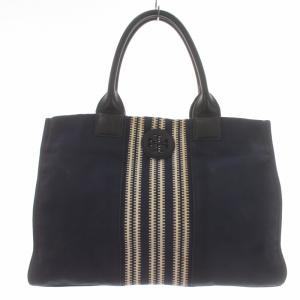 トートバッグ ハンドバッグ キャンバス 切替 ロゴ 紺 ネイビー