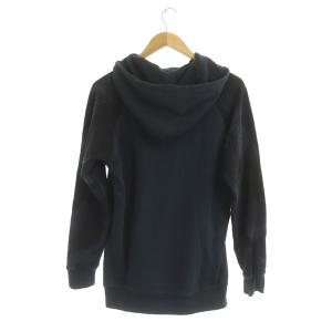 DIESEL LOUNGEWEAR スウェットパーカー 長袖 プルオーバー ロゴプリント 切替 S 紺 ネイビー