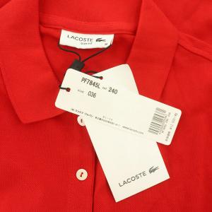 LACOSTE ストレッチ ピケ ポロシャツ 半袖 36 赤 レッド